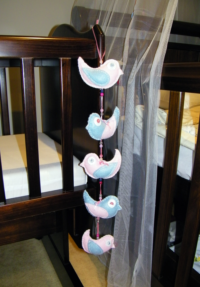My Hanging Felt Birdies for the Baby's Room