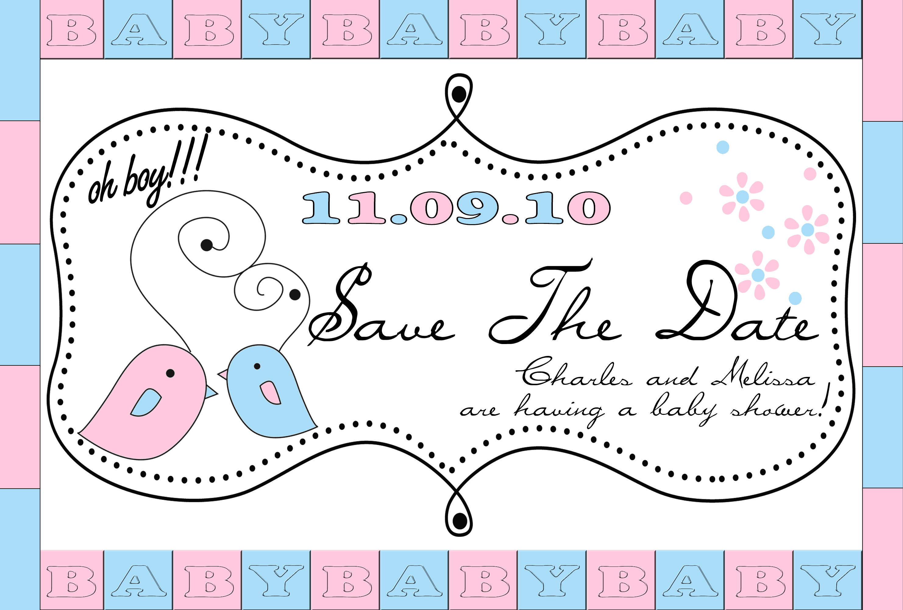 Save the Date for Melissa Charles Baby Shower