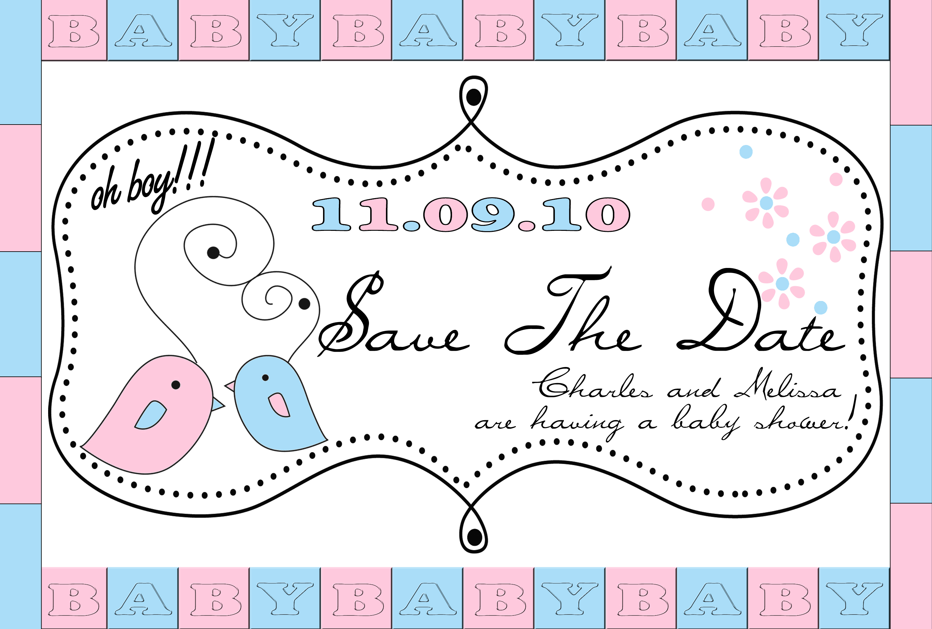save the date baby shower