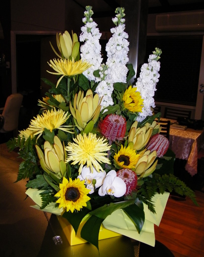 A Beautiful Arrangement of Flowers Delivered to Our House