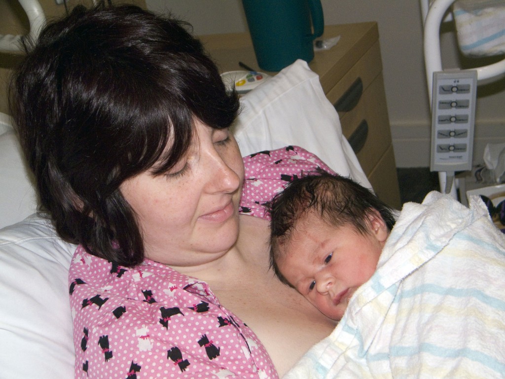 Mummy and Addison Early Monday Morning After Our First Night in Hospital.