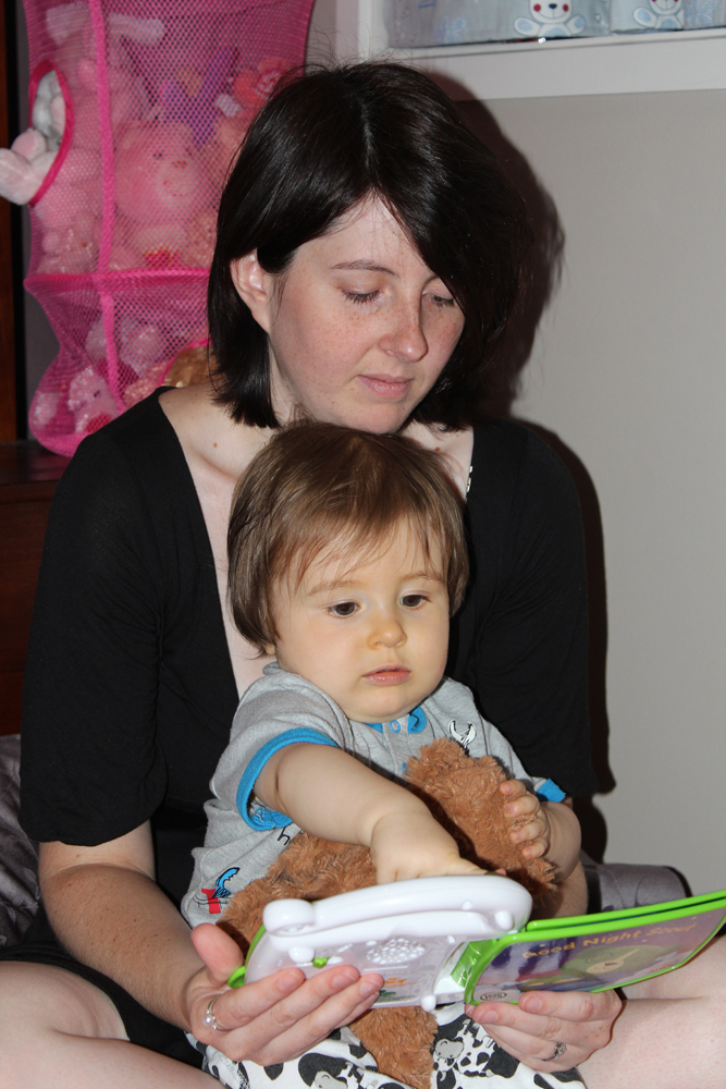 Mummy, Addi and Tinker Reading Together