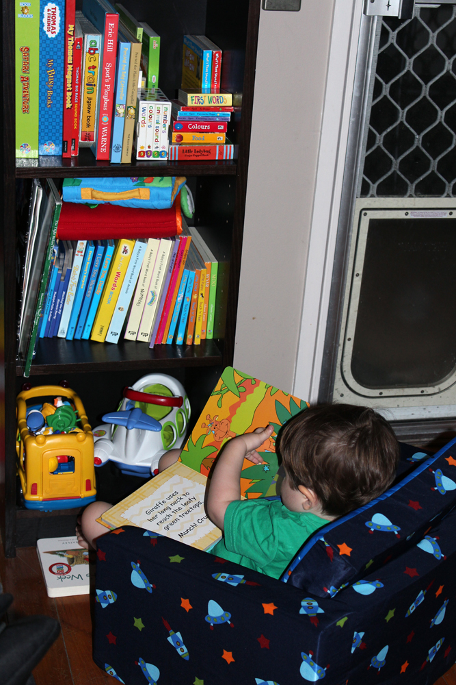 Addison in his Reading Spot