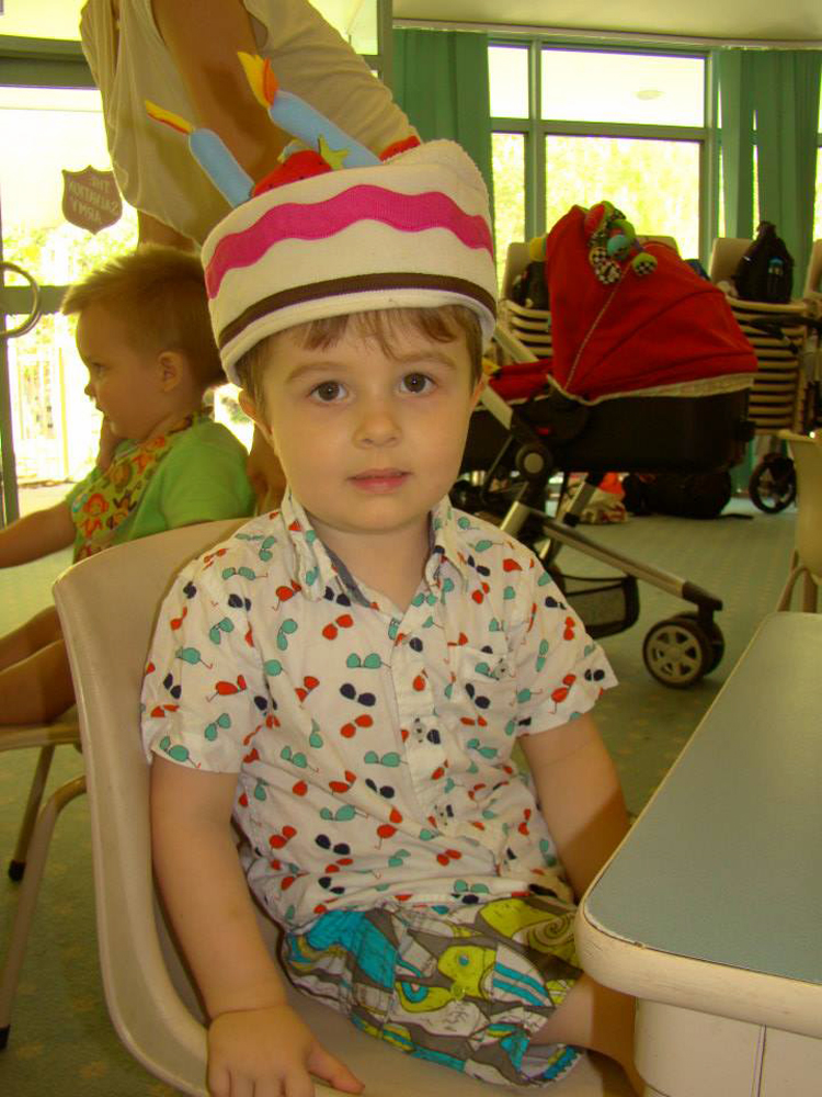 Addi in his Birthday Hat